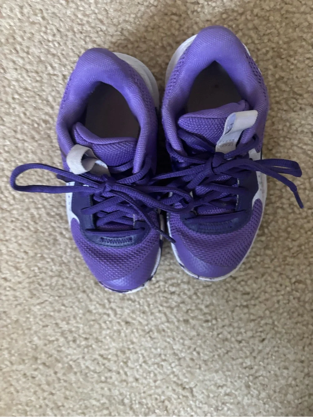 Under Armour Purple Kids Lace-Up Sneakers